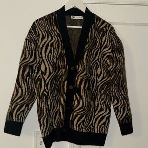 Zebra thick cardigan | Size Large